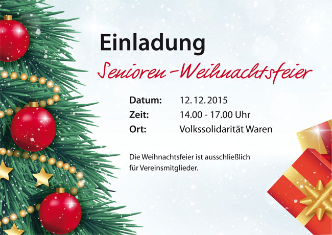 Seniorenweihnachtsfeier 2015